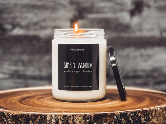 Simply Vanilla | Non-Toxic Soy Candle - Wax On Fire