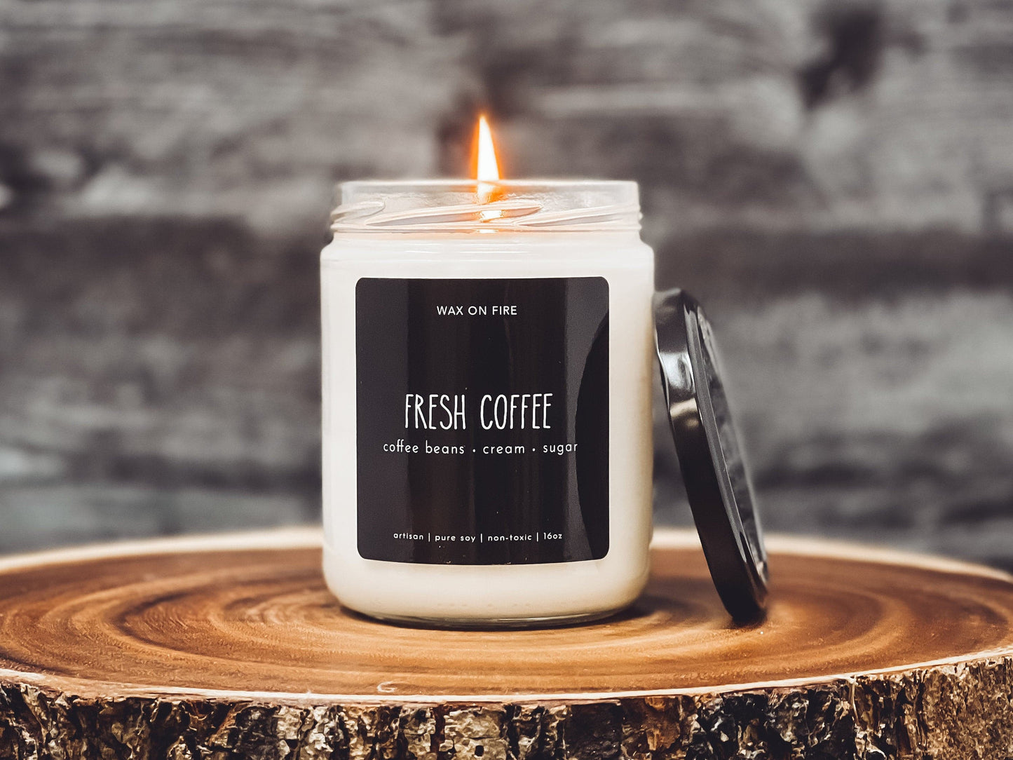 Fresh Coffee | Non-Toxic Soy Candle - Wax On Fire