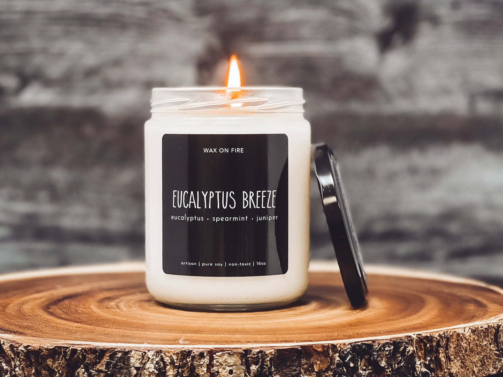 Eucalyptus Breeze | Non-Toxic Soy Candle - Wax On Fire