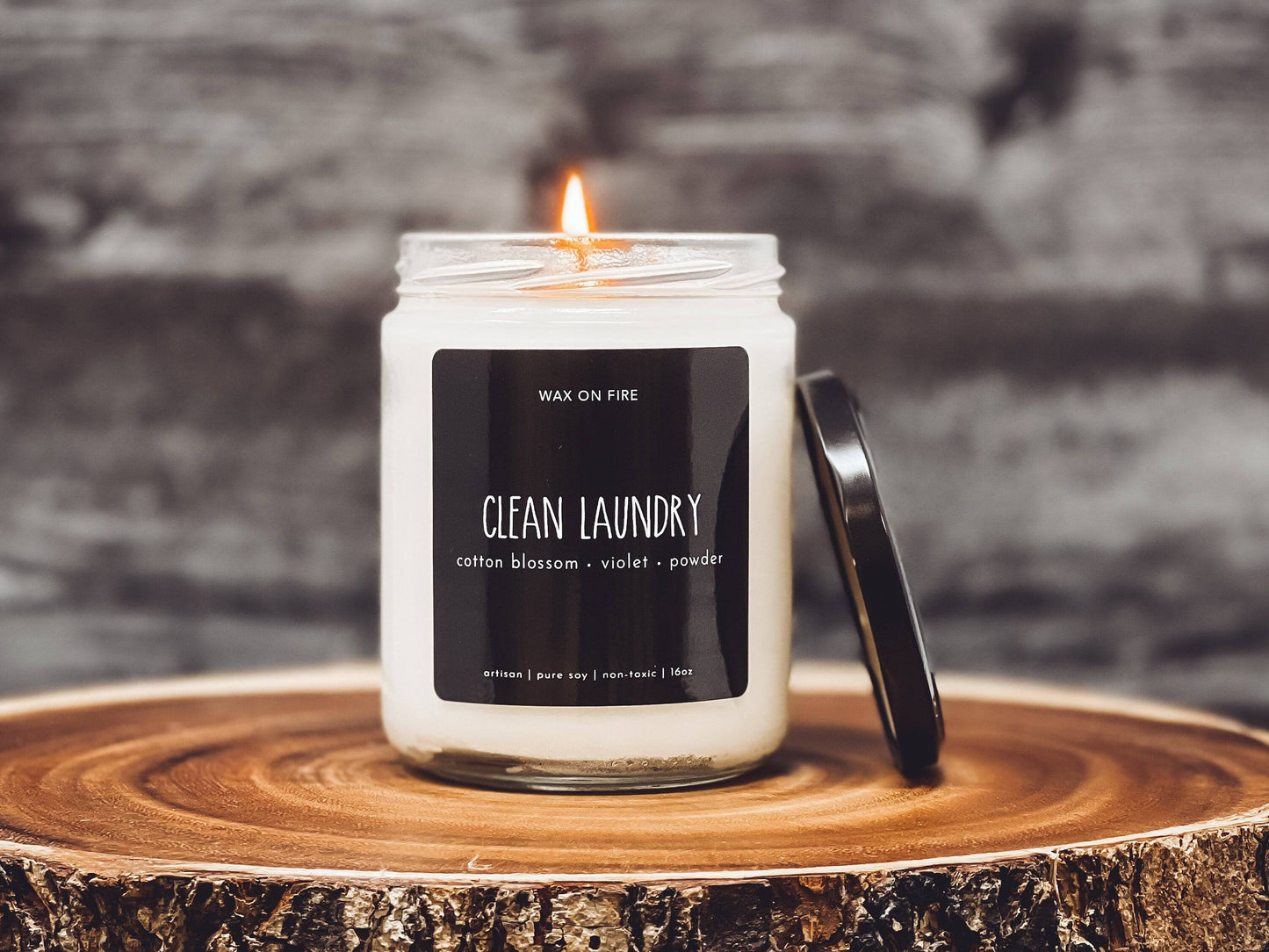 Clean Laundry | Non-Toxic Soy Candle - Wax On Fire