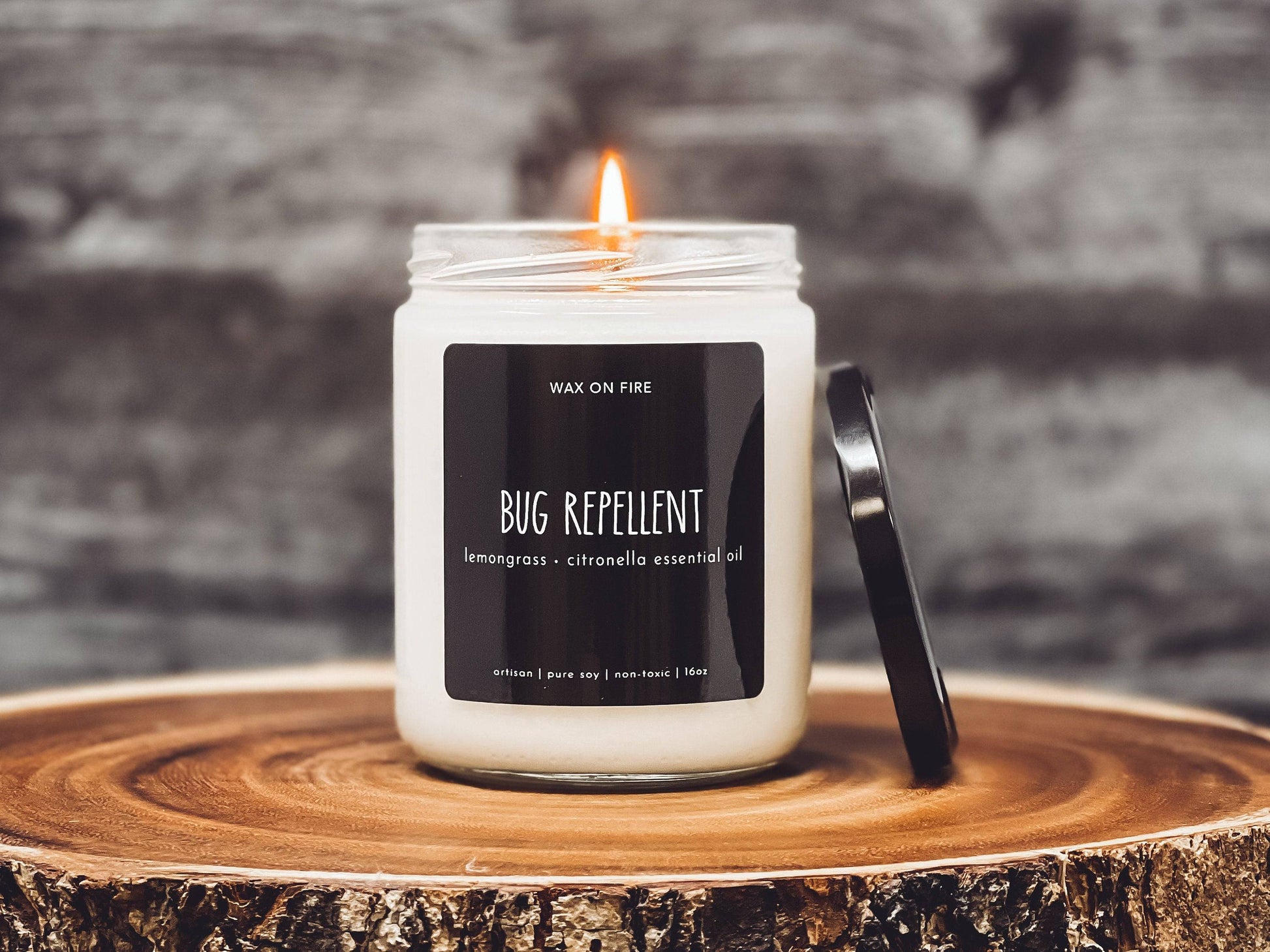 Bug Repellent | Non-Toxic Citronella Candle | Wax On Fire
