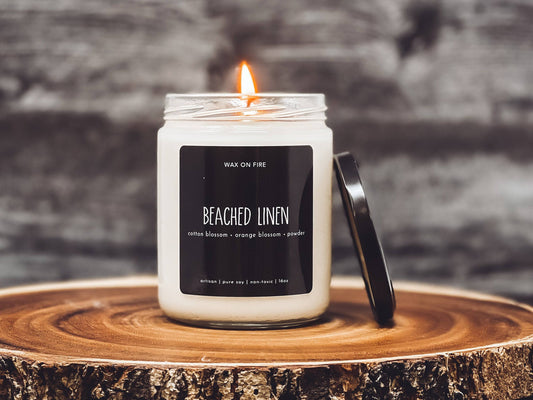 Beached Linen | Non-Toxic Soy Candle - Wax On Fire